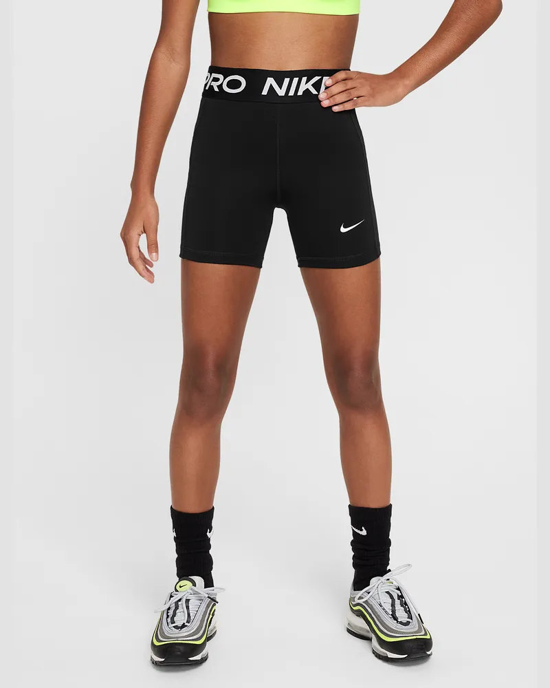 Nike Pro Leak Protection: Periodensichere Dri-FIT-Shorts für ältere Kinder - Schwarz Schwarz