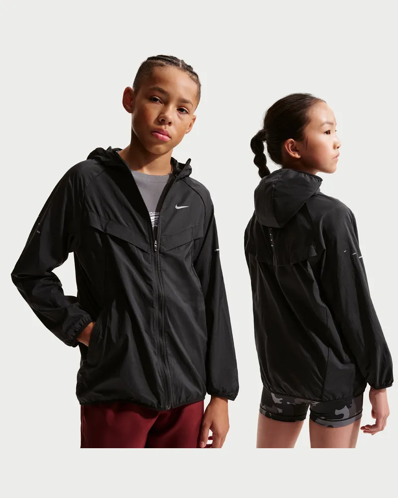 Nike Stride Repel Trainingsjacke mit UV-Schutz (Kinder) - Schwarz Schwarz