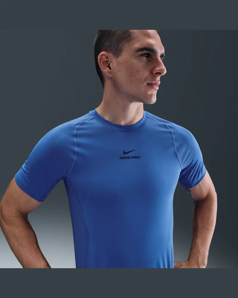 Nike Pro Training Dri-FIT Kurzarmshirt (Herren) - Blau Blau
