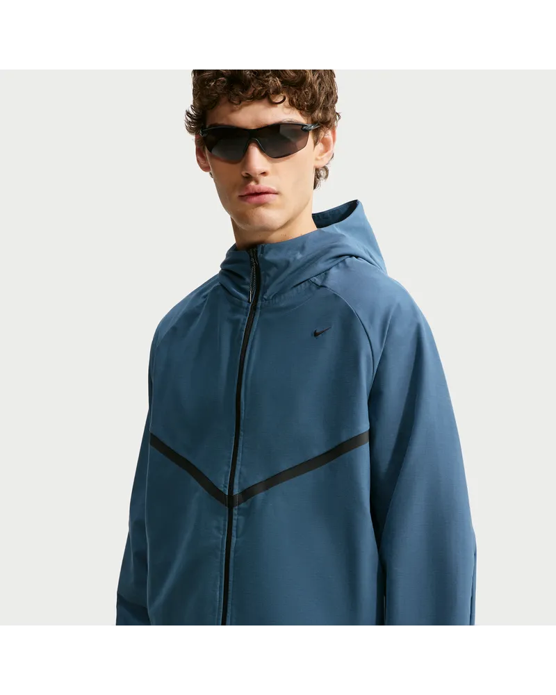 Nike Tech Shori Windrunner-Strickjacke mit durchgehendem Reißverschluss (Herren) - Blau Blau
