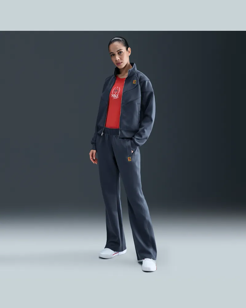 Nike Court Heritage Windrunner Tennishose mit mittelhohem Bund (Damen) - Blau Blau