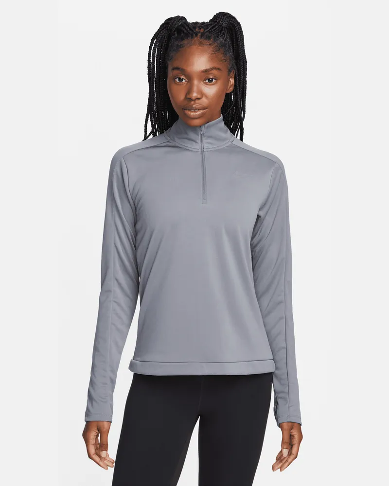 Nike Dri-FIT Pacer Damen-Pullover mit Viertelreißverschluss - Grau Grau