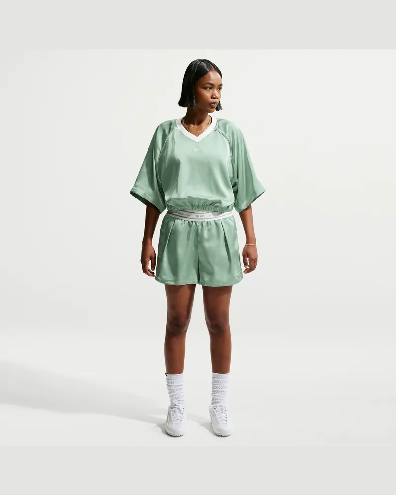 Nike weite Satin-Shorts mit mittelhohem Bund (Damen) - Grün Grün
