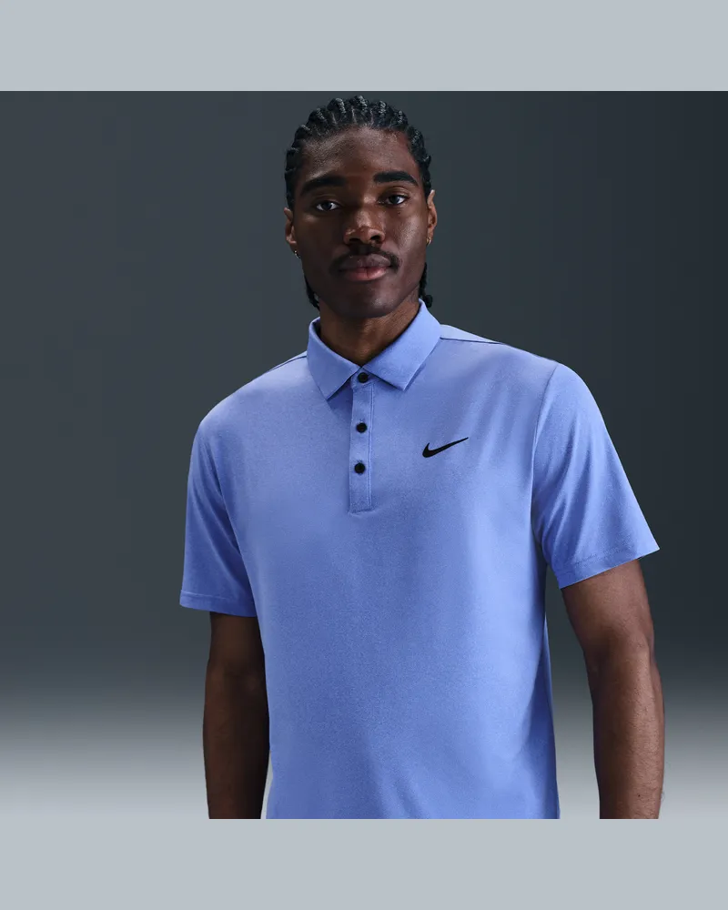 Nike Tour meliertes Dri-FIT-Golfpoloshirt (Herren) - Blau Blau