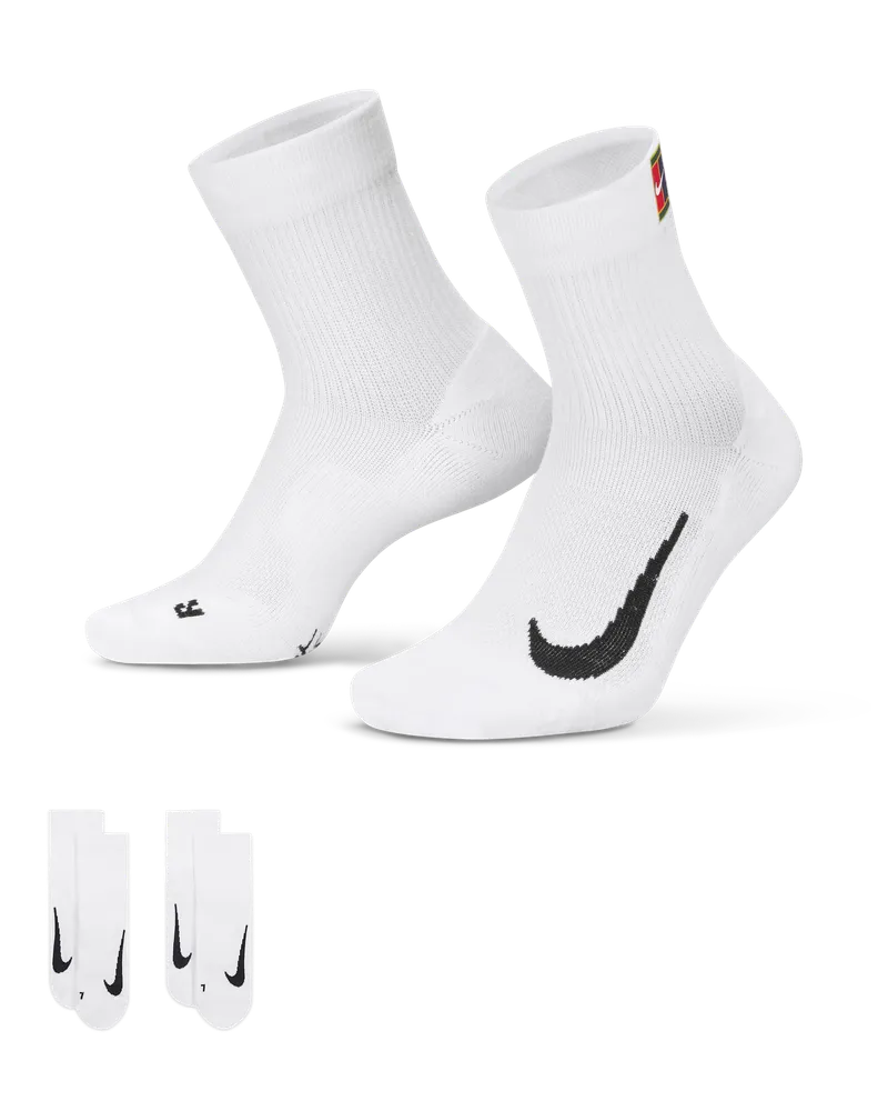 Nike Court Multiplier Max Tennis-Knöchelsocken (2 Paar) - Weiß Weiß