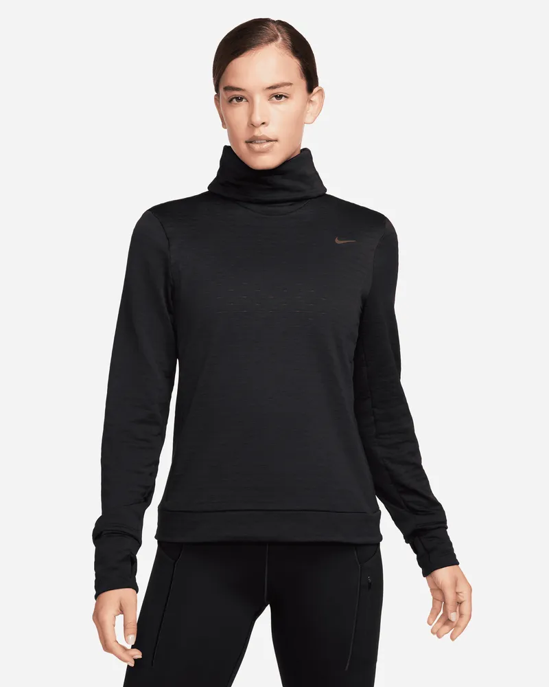 Nike Therma-FIT Swift Laufoberteil mit Rollkragen für Damen - Schwarz Schwarz