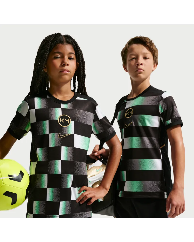 Nike Kylian Mbappé Academy Dri-FIT Kurzarm-Fußballoberteil (ältere Kinder) - Schwarz Schwarz