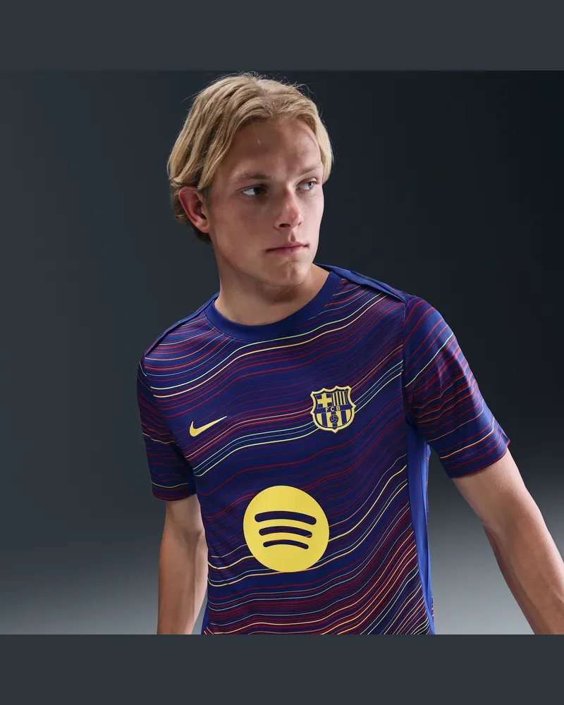Nike FC Barcelona Academy Pro Home  Dri-FIT Pre-Match Kurzarm-Fußballoberteil (Herren) - Blau Blau