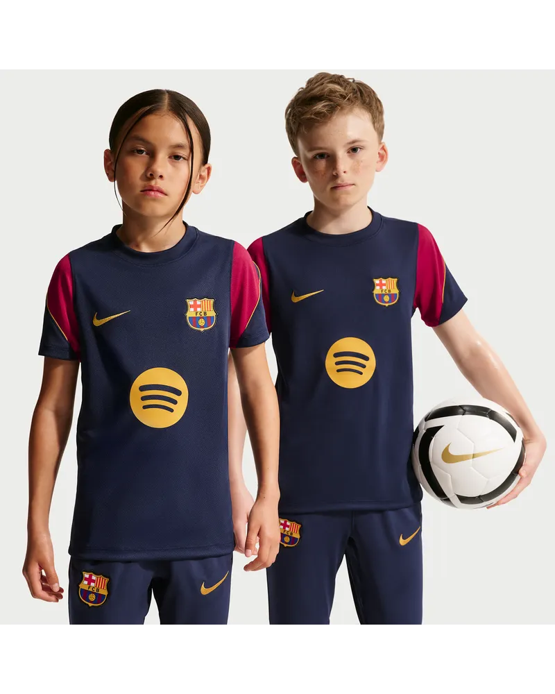 Nike FC Barcelona Strike  Dri-FIT Kurzarm-Fußballoberteil (ältere Kinder) - Blau Blau