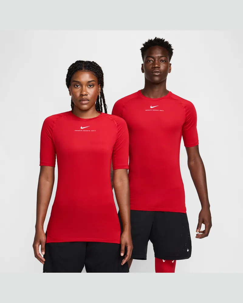 Nike NOCTA Kurzarm-Base-Layer-Basketball-Oberteil für Herren - Rot