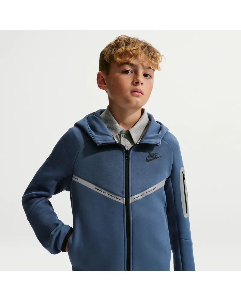 Nike Tech Fleece Kapuzenjacke und reflektierenden Akzenten (ältere Kinder) - Blau Blau