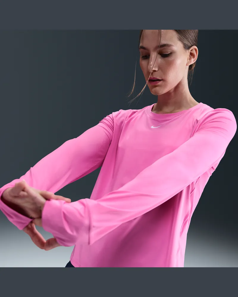 Nike One Classic Dri-FIT Longsleeve-Oberteil für Damen - Pink Pink