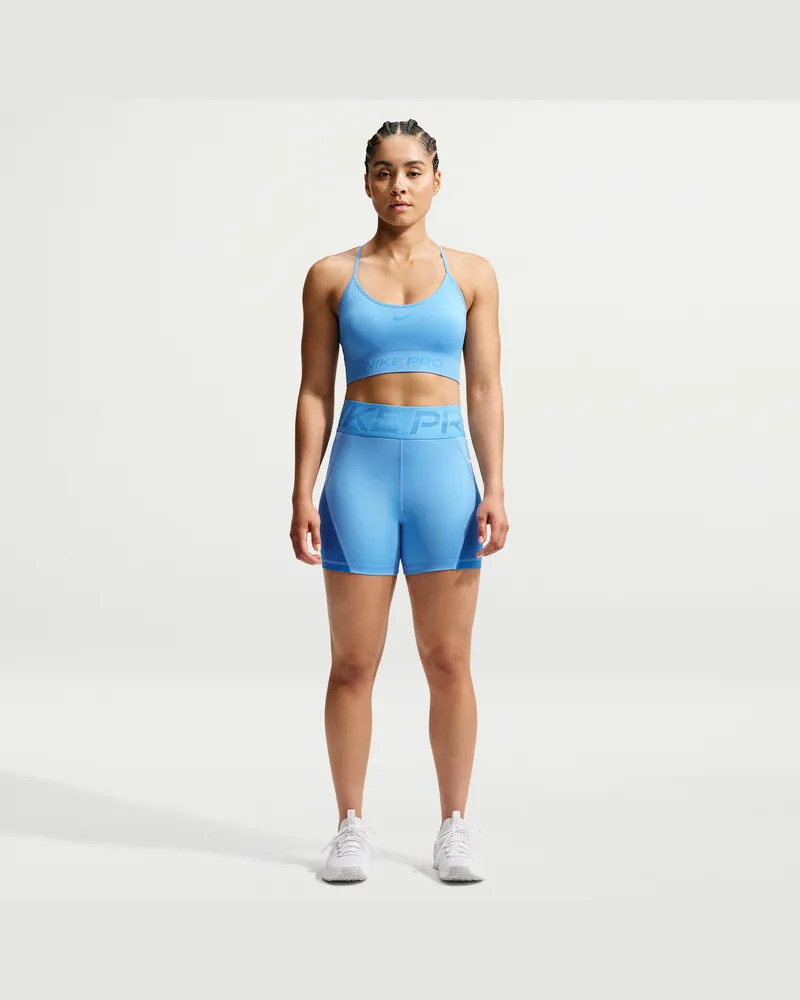 Nike Pro Sculpt Dri-FIT Bike Shorts mit hohem Bund (Damen, ca. 12,5 cm) - Blau Blau
