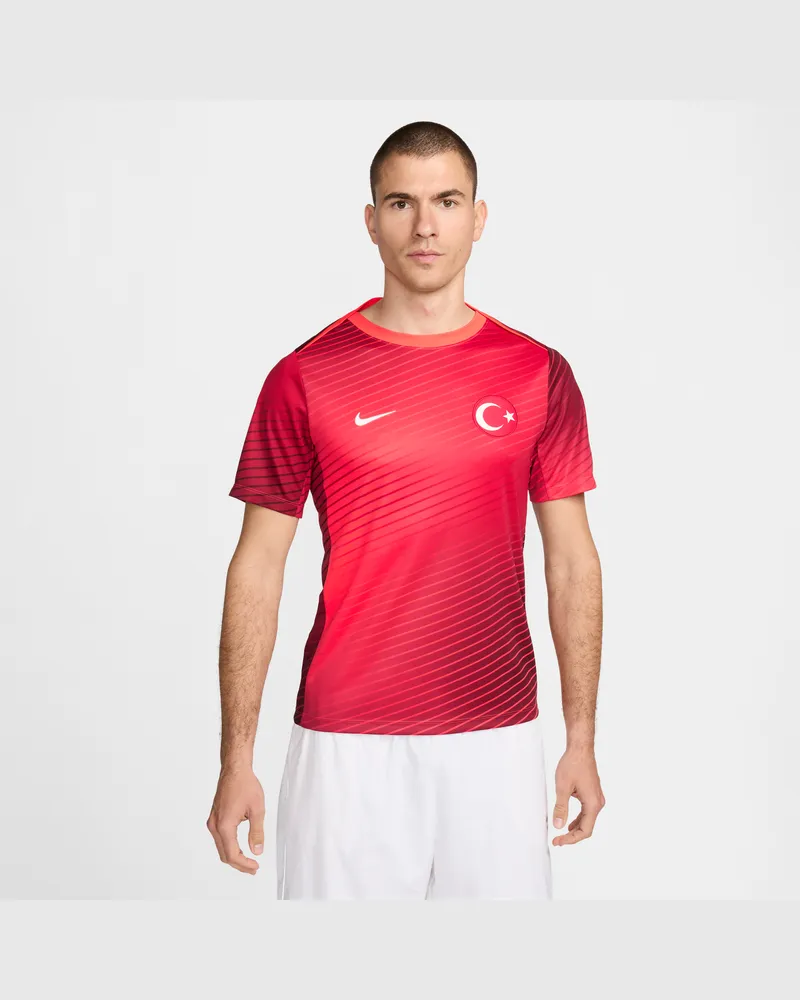 Nike Türkei Academy Pro  Dri-FIT Kurzarm-Fußballoberteil für Herren - Rot Rot