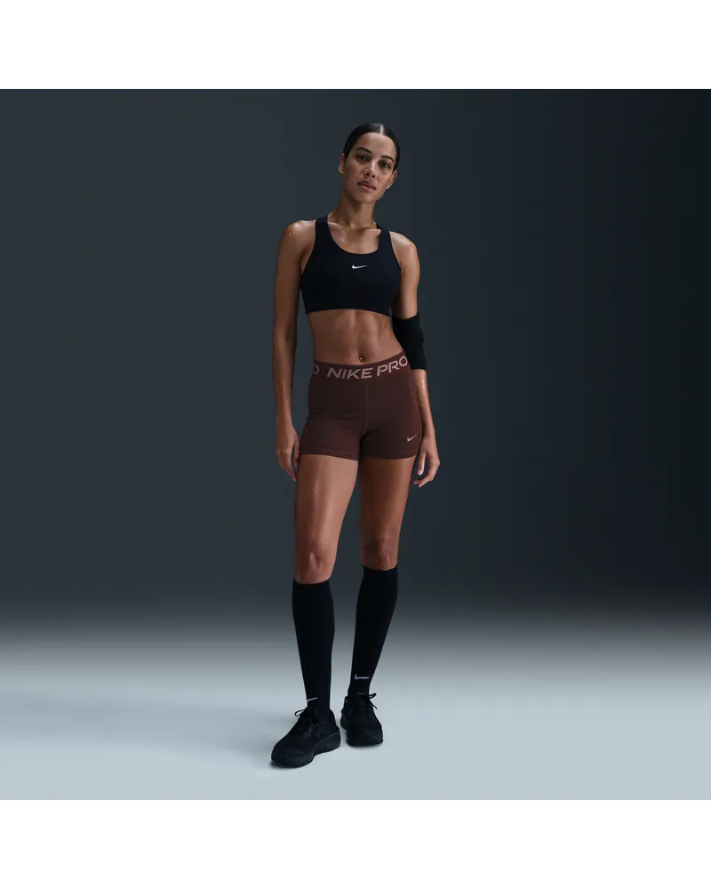 Nike Pro Leak Protection: Periodensichere Bike-Shorts (ca. 7,5 cm) mit mittelhohem Bund (Damen) - Braun Braun