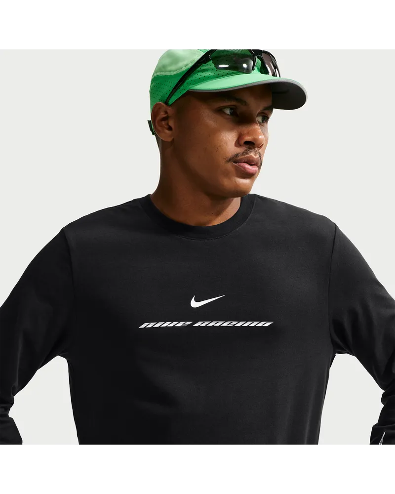 Nike Dri-FIT Longsleeve-Lauf-T-Shirt (Herren) - Schwarz Schwarz