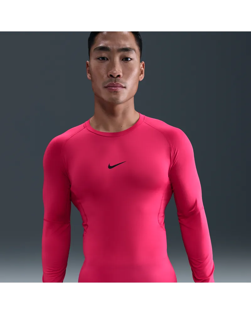 Nike Pro Men Dri-FIT Dri-FIT Fitness-Longsleeve mit enger Passform für Herren - Pink Pink