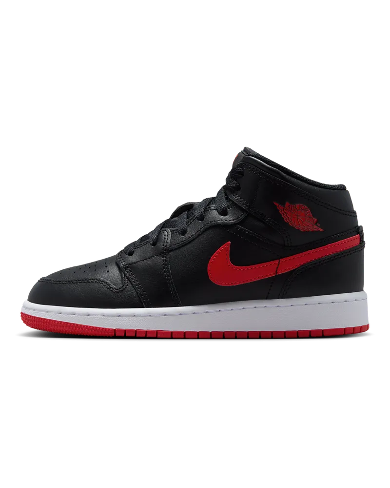 Jordan Air  1 Mid Schuh für ältere Kinder - Schwarz Schwarz