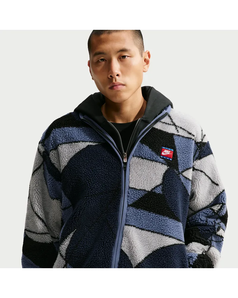 Nike Club winterfeste Fleece-Jacke mit durchgehendem Reißverschluss (Herren) - Blau Blau