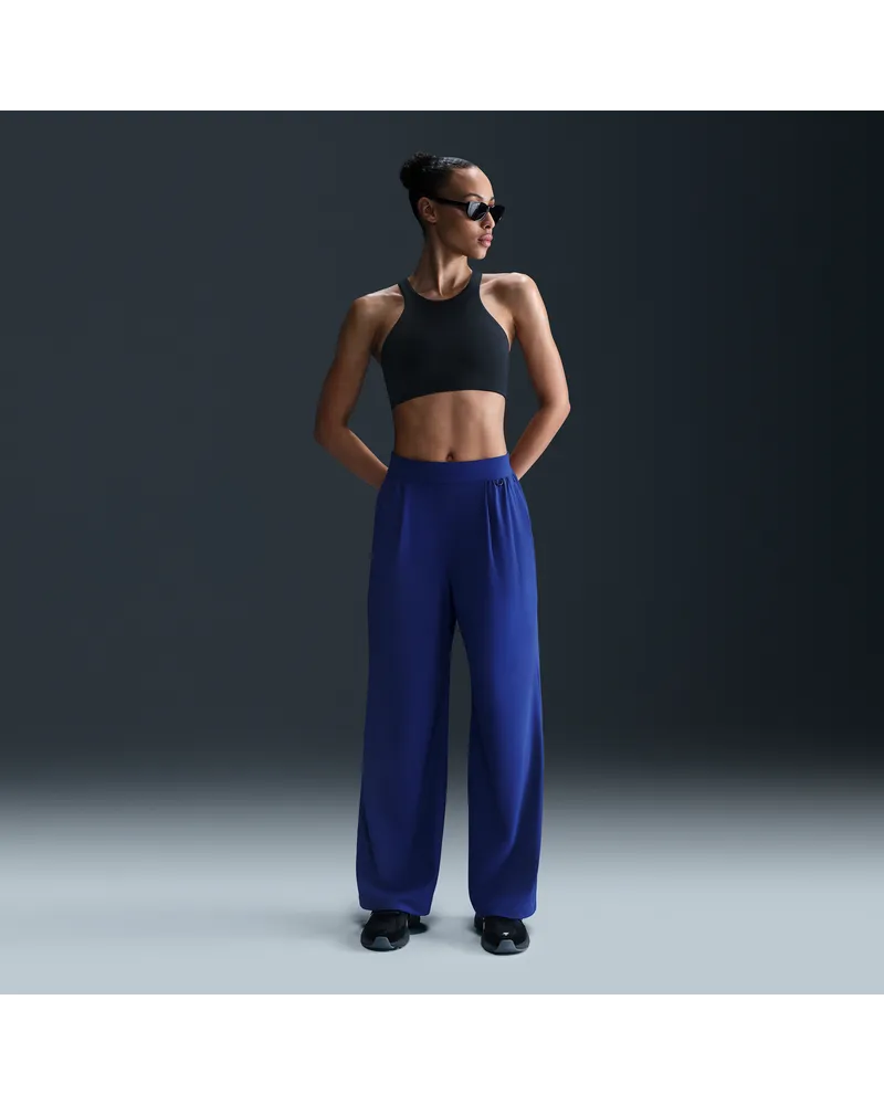 Nike 24.7 PerfectStretch Dri-Fit-Hose mit hohem Bund und weitem Bein (Damen) - Blau Blau