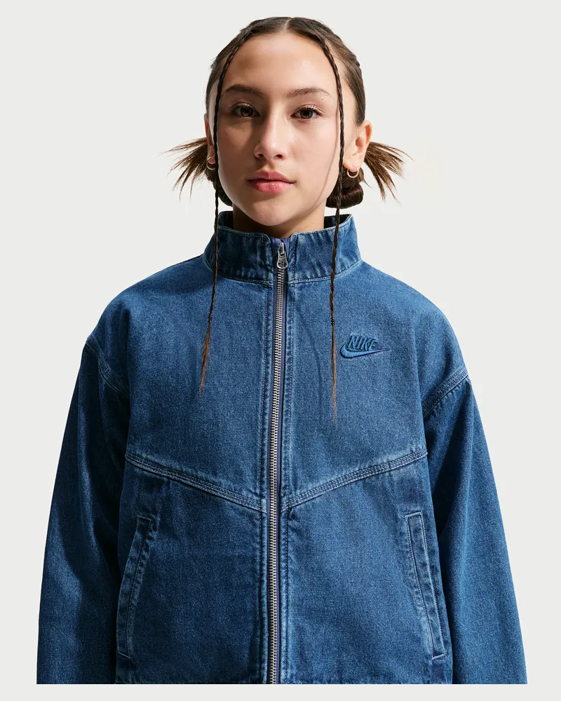 Nike Collection Windrunner Denim-Jacke (ältere Kinder) - Blau Blau