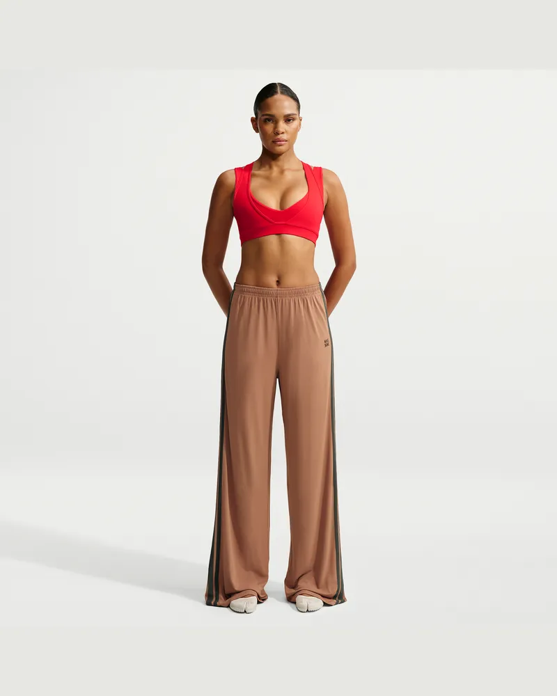 Nike SKIMS Stretch Knit Oversize-Hose mit weitem Bein (Damen) - Braun Braun