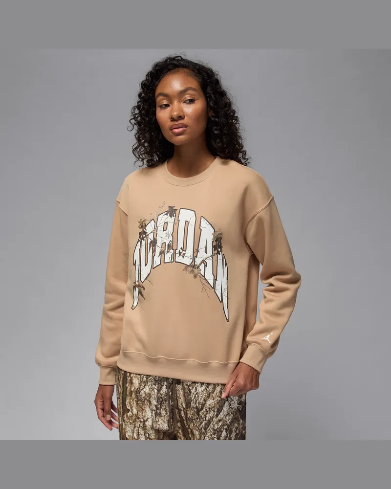 Jordan Brooklyn Realtree Fleece-Sweatshirt mit Rundhalsausschnitt für Damen - Braun Braun