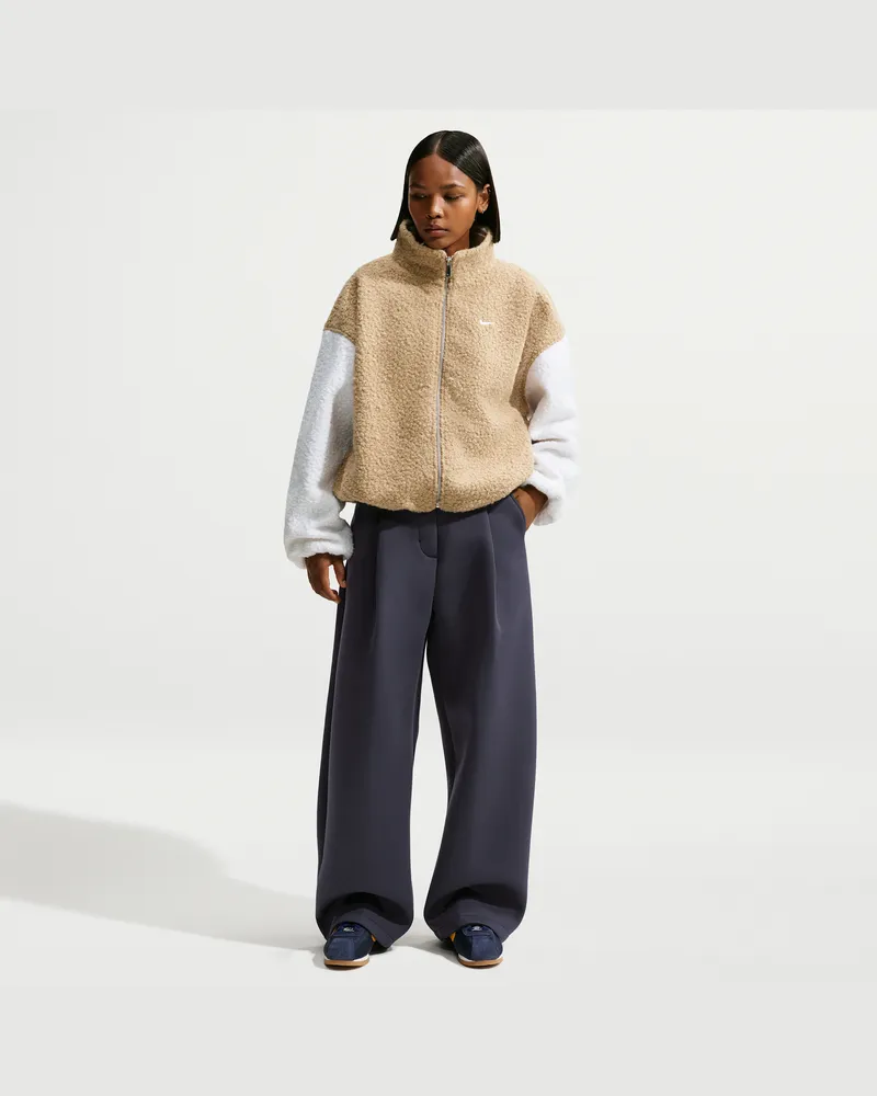 Nike Pregame Fleece weite Hose mit mittelhohem Bund (Damen) - Grau Grau