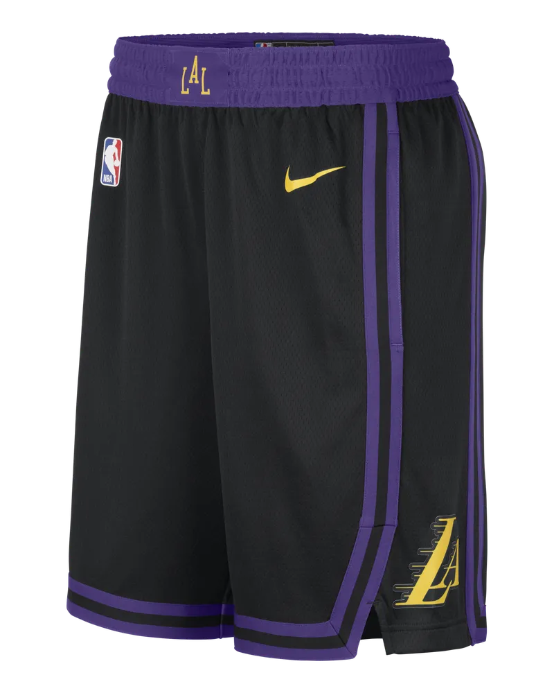 Nike Los Angeles Lakers City Edition  Dri-FIT NBA Swingman Shorts für Herren 2023/24 - Schwarz Schwarz