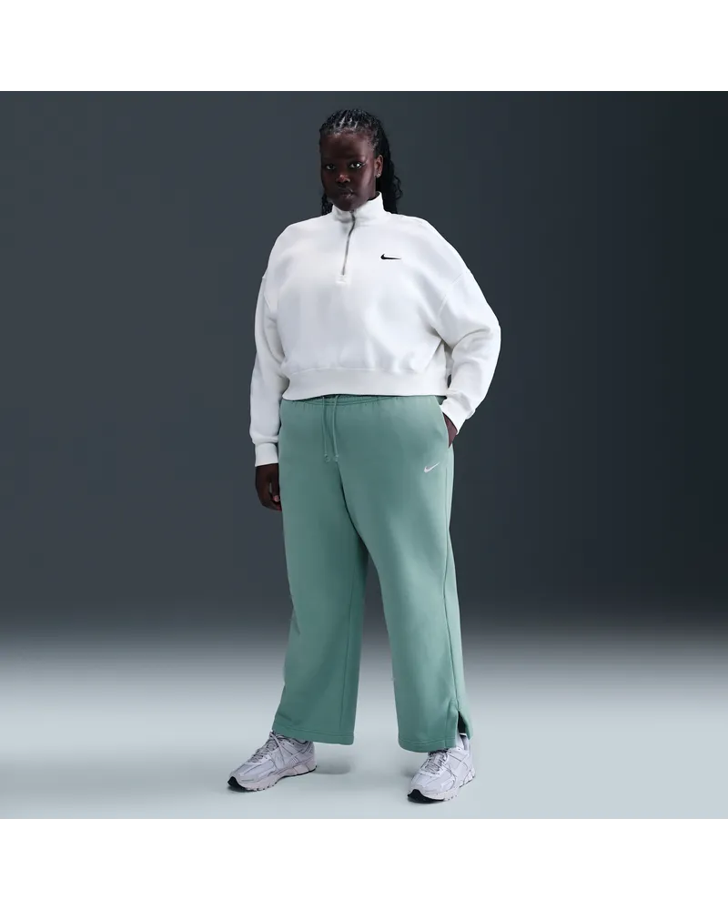 Nike Phoenix Fleece Hose mit hohem Bund (Damen, große Größen) - Grün Grün