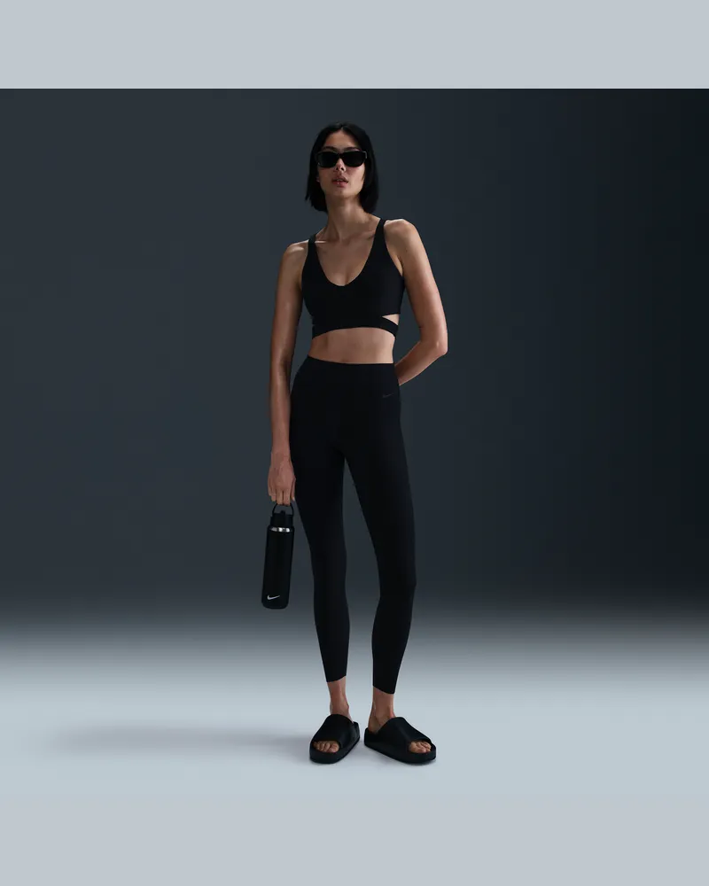 Nike Zenvy Rib 7/8-Leggings mit hohem Bund (Damen) - Schwarz Schwarz