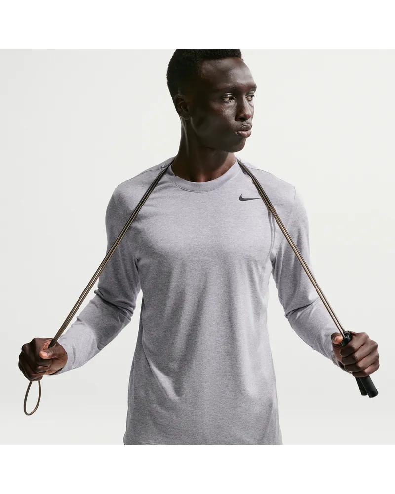 Nike Dri-FIT Legend Fitness-Longsleeve für Herren - Grau Grau