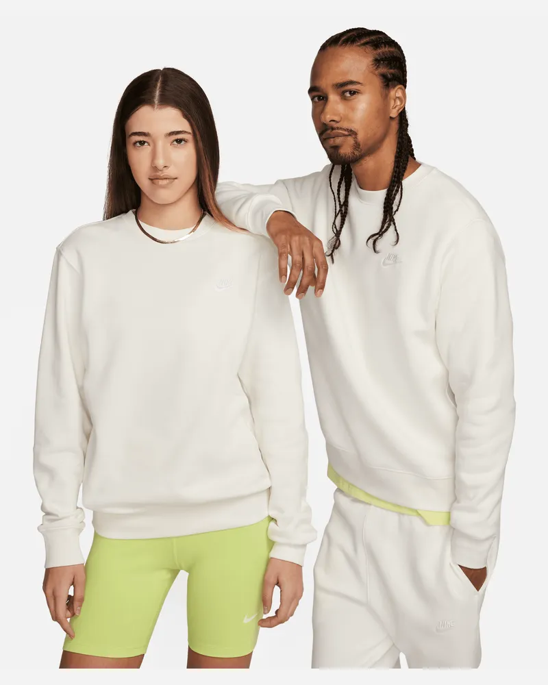 Nike Club Fleece Herren-Rundhalsshirt - Weiß Weiß