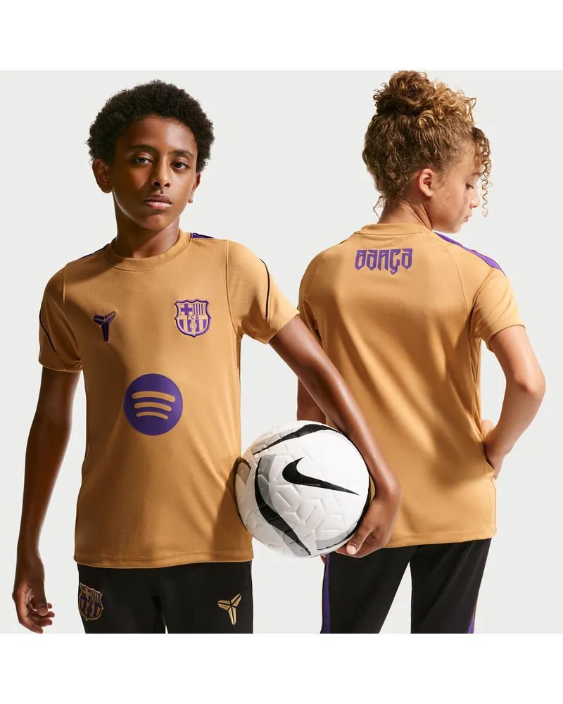 Nike FC Barcelona Strike Away Kobe Dri-FIT Fußball-Kurzarmshirt (ältere Kinder) - Braun Braun