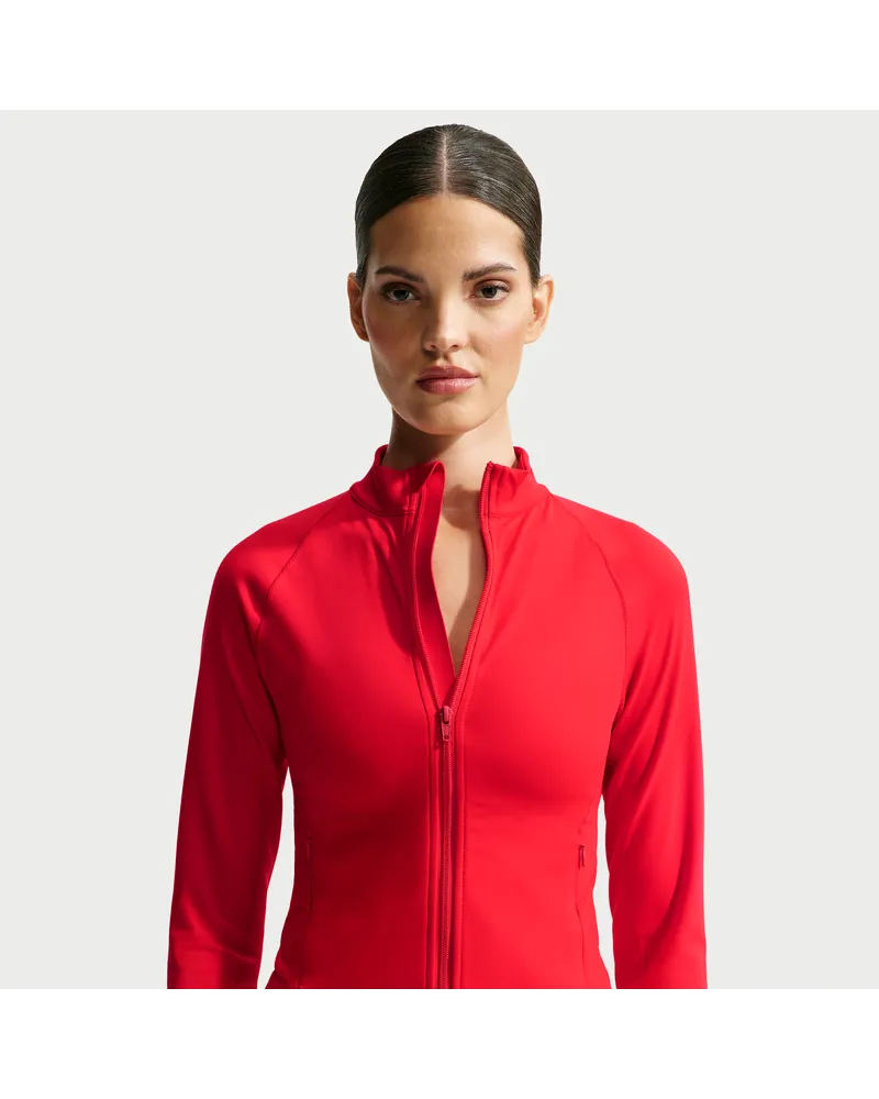Nike SKIMS Matte Jacke mit Stehkragen und durchgehendem Reißverschluss (Damen) - Rot Rot