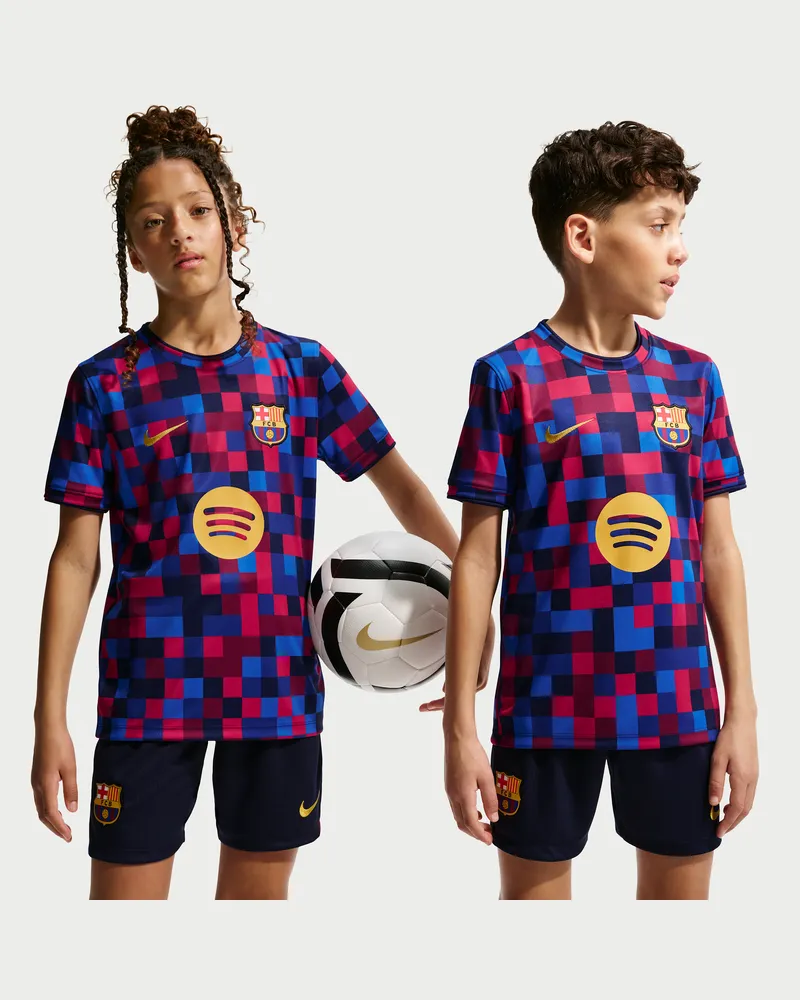 Nike FC Barcelona  Pre-Match-Fußballoberteil mit Dri-FIT-Technologie (ältere Kinder) - Rot Rot