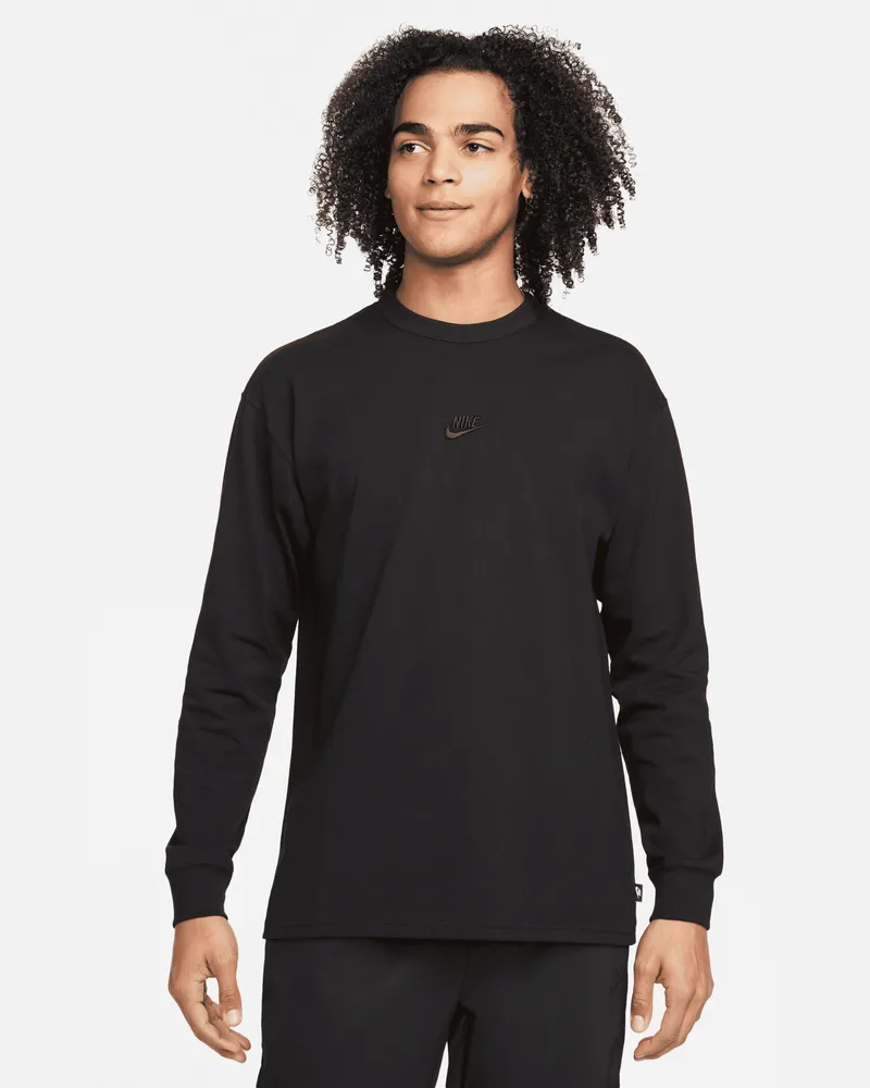 Nike Sportswear Premium Essentials Langarm-T-Shirt für Herren - Schwarz Schwarz