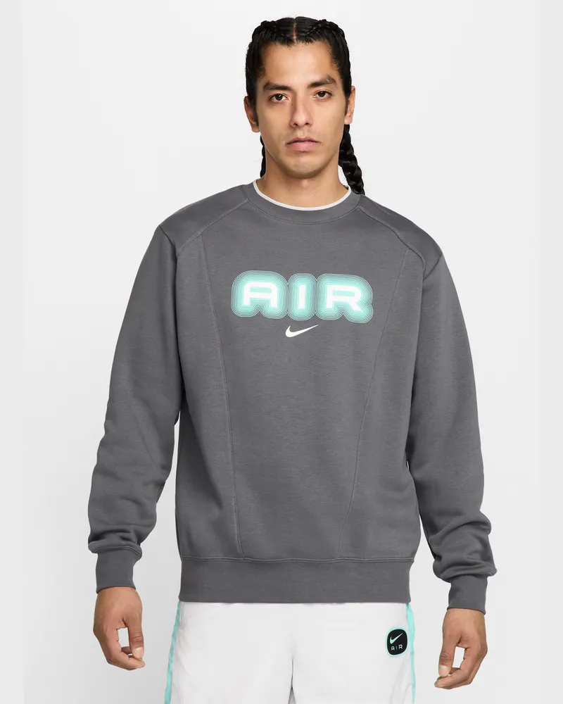Nike Air Fleece-Sweatshirt mit Rundhalsausschnitt für Herren - Grau Grau