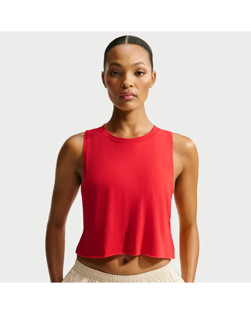 Nike SKIMS Performance Cotton Blend Crop-Tanktop (Damen) - Rot Rot