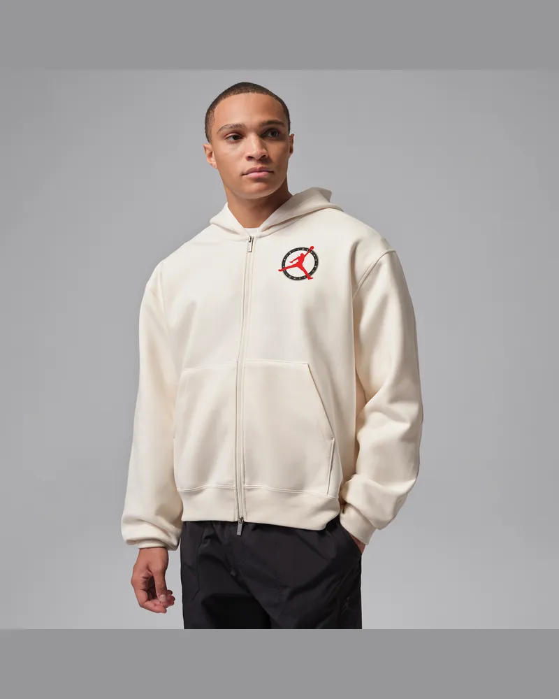 Jordan Flight Club Fleece-Strick-Sweatshirt mit durchgehendem Reißverschluss (Herren) - Braun Braun