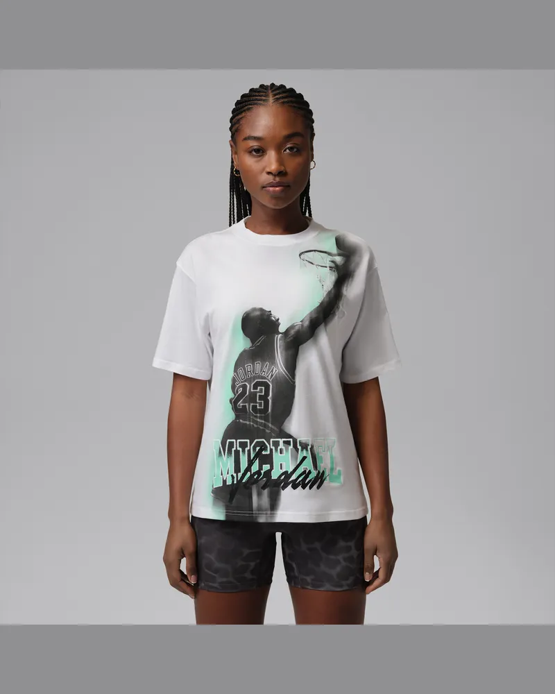 Jordan Sport Heritage Dri-FIT T-Shirt mit Grafik für Damen - Weiß Weiß