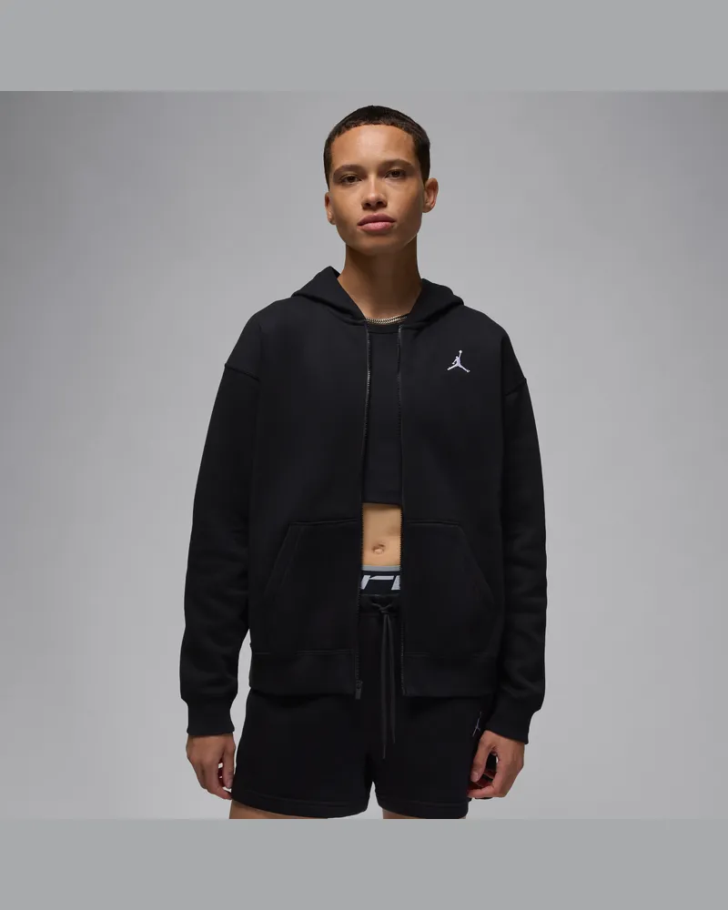 Jordan Brooklyn Fleece Damen-Hoodie mit durchgehendem Reißverschluss - Schwarz Schwarz