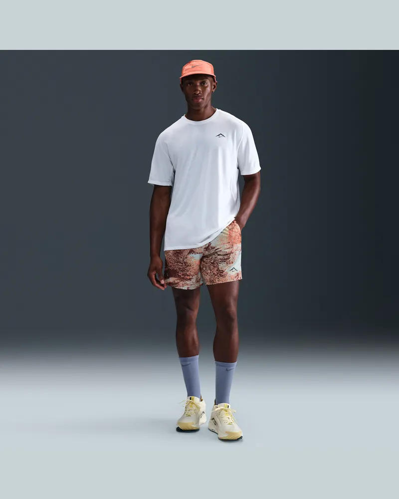 Nike Trail Laufshorts mit integriertem Slip und Dri-FIT-Technologie (ca. 15 cm) (Herren) - Weiß Weiß