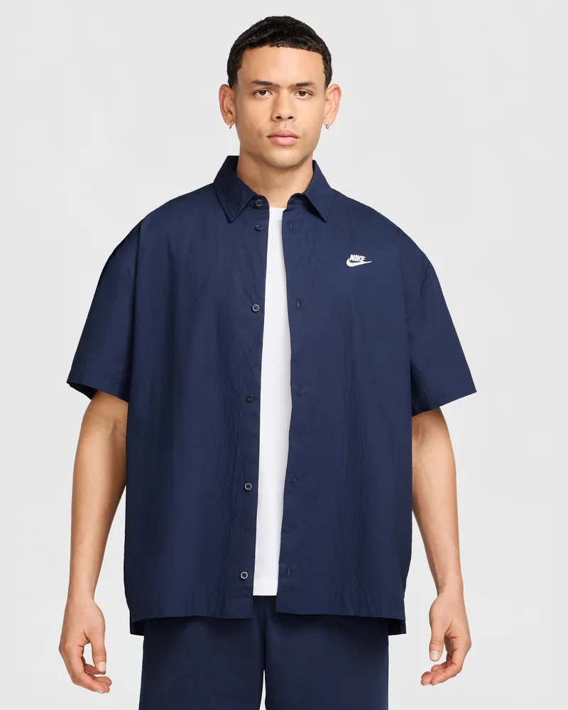 Nike Club Kurzarmshirt mit Knopfleiste für Herren - Blau Blau