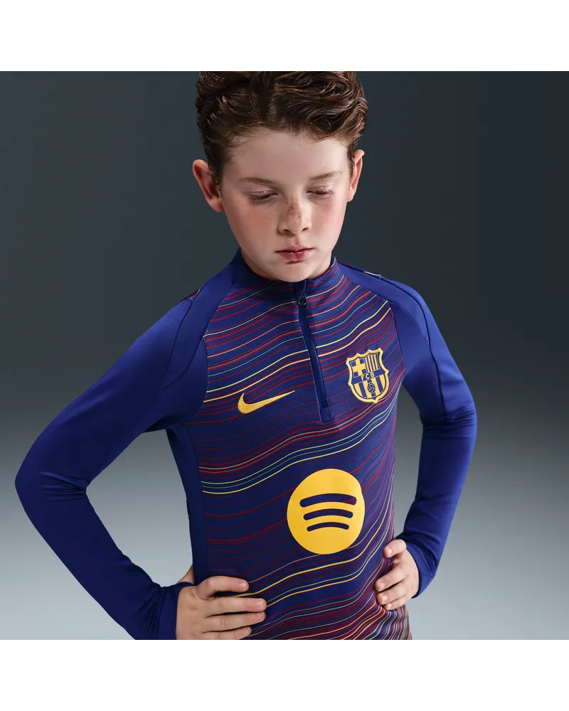 Nike FC Barcelona Strike Home  Dri-FIT Pre-Match-Fußball-Drill-Oberteil (ältere Kinder) - Blau Blau
