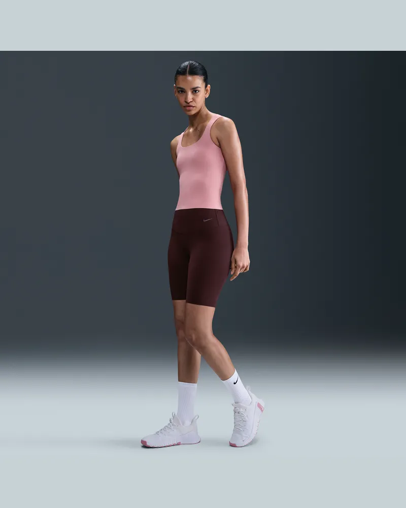 Nike Zenvy Bike Shorts mit hohem Taillenbund (Damen, ca. 20,5 cm) - Rot Rot