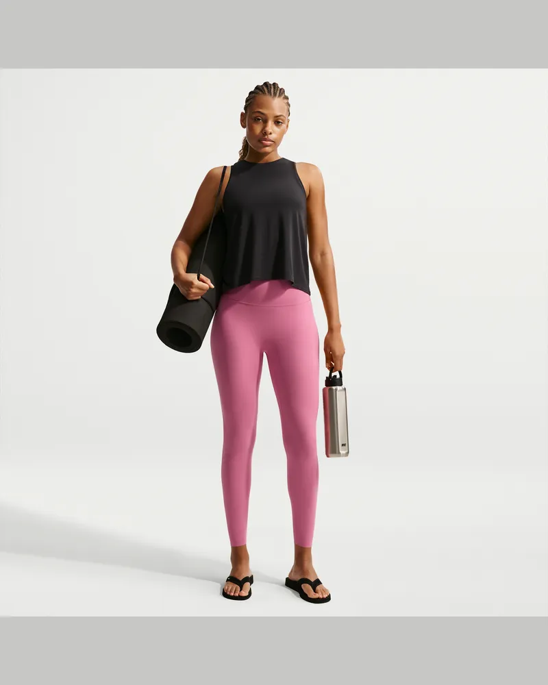 Nike Zenvy 7/8-Leggings mit hohem Bund und ohne Frontnaht (Damen) - Pink Pink