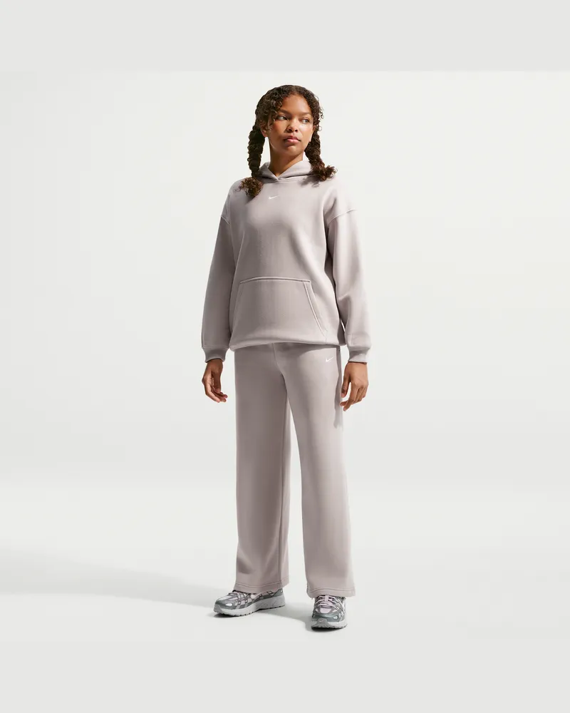 Nike Studio Fleece Hose mit offenem Saum (Mädchen) - Braun Braun