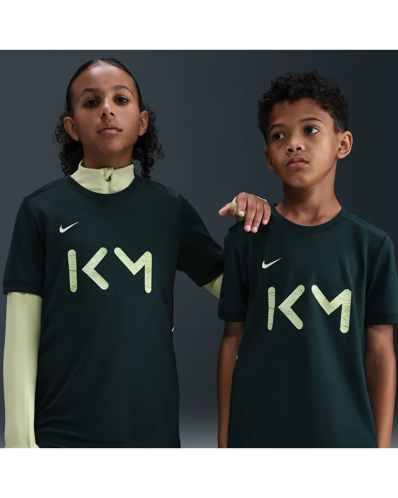 Nike Kylian Mbappé Academy  Dri-FIT Fußball-Top mit kurzen Ärmeln (ältere Kinder) - Grün Grün