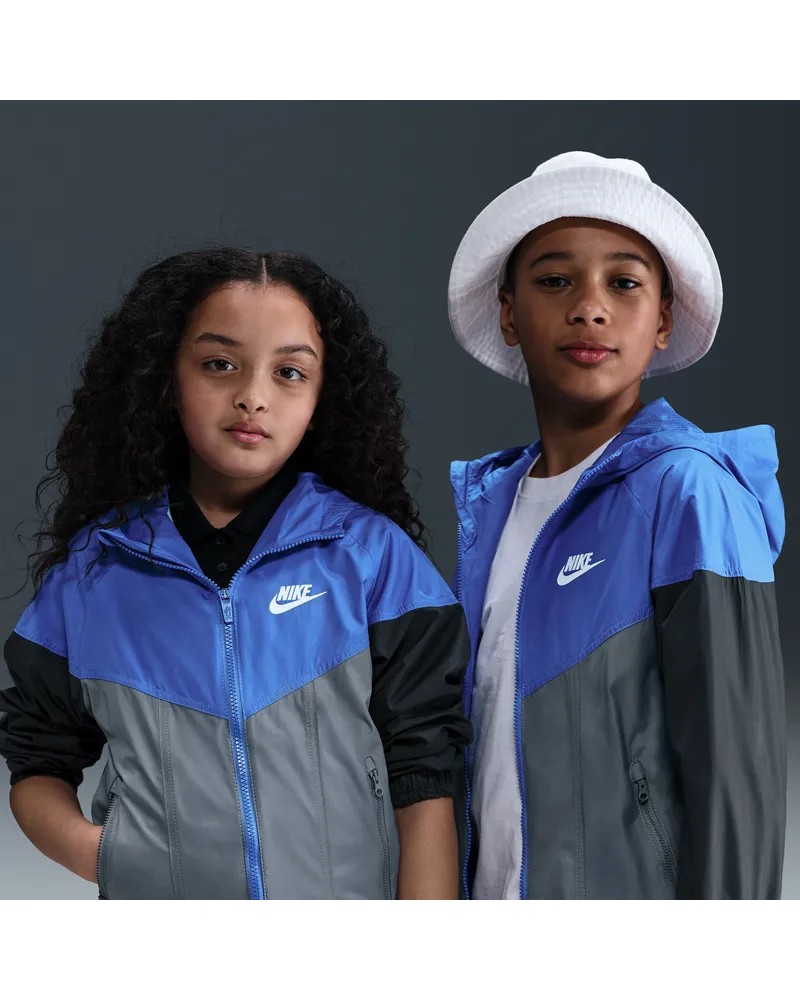 Nike Sportswear Windrunner Repel-Jacke mit Kapuze für ältere Kinder - Blau Blau